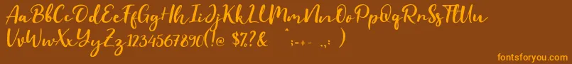 Evident Font – Orange Fonts on Brown Background