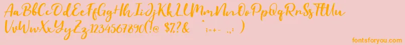 Evident Font – Orange Fonts on Pink Background