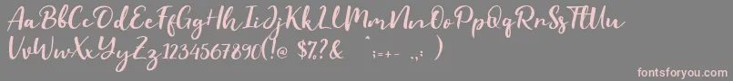 Evident-fontti – vaaleanpunaiset fontit harmaalla taustalla