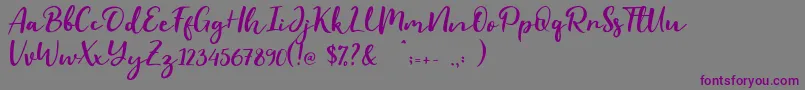 Evident-fontti – violetit fontit harmaalla taustalla