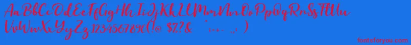 Evident Font – Red Fonts on Blue Background