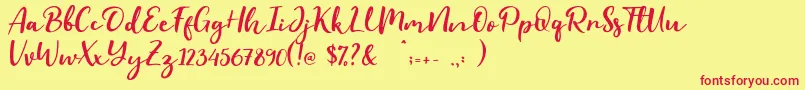 Evident Font – Red Fonts on Yellow Background