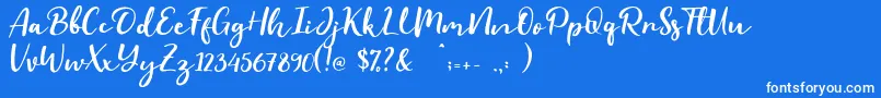 フォントEvident – 青い背景に白い文字