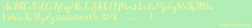 Evident Font – Yellow Fonts on Green Background