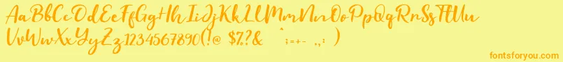 Evident Font – Orange Fonts on Yellow Background