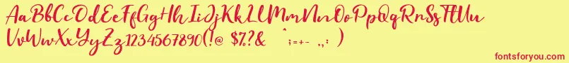 Evident Font – Red Fonts on Yellow Background