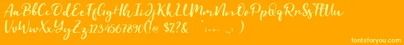 Evident Font – Yellow Fonts on Orange Background