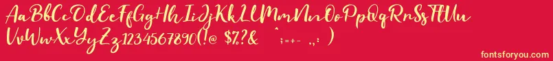 Evident Font – Yellow Fonts on Red Background