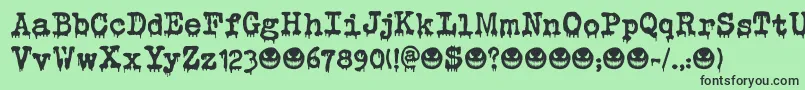 Evil Laughter DEMO Font – Black Fonts on Green Background