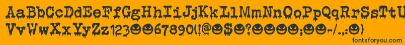 Evil Laughter DEMO Font – Black Fonts on Orange Background