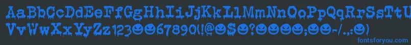 Evil Laughter DEMO Font – Blue Fonts on Black Background