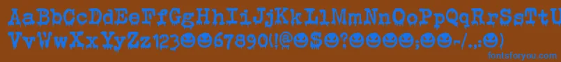 Evil Laughter DEMO Font – Blue Fonts on Brown Background