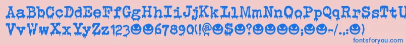 Evil Laughter DEMO Font – Blue Fonts on Pink Background