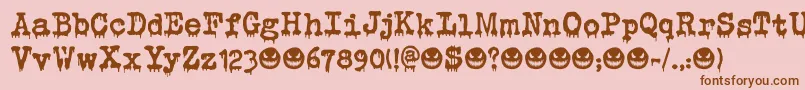 Evil Laughter DEMO Font – Brown Fonts on Pink Background