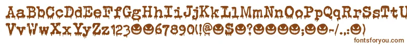 Шрифт Evil Laughter DEMO – коричневые шрифты на белом фоне