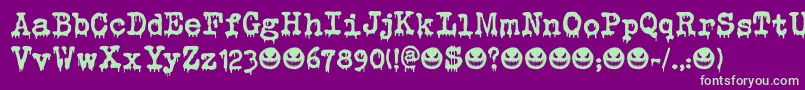 Evil Laughter DEMO Font – Green Fonts on Purple Background