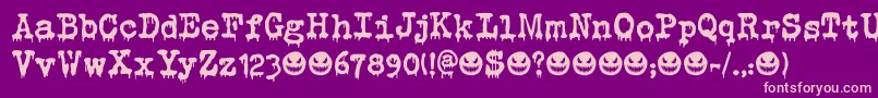 Evil Laughter DEMO Font – Pink Fonts on Purple Background