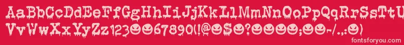 フォントEvil Laughter DEMO – 赤い背景にピンクのフォント