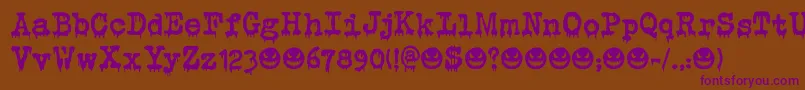 Evil Laughter DEMO Font – Purple Fonts on Brown Background