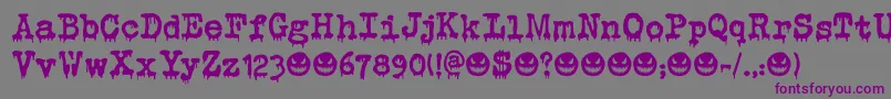 Evil Laughter DEMO-fontti – violetit fontit harmaalla taustalla
