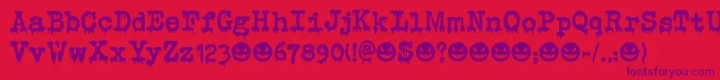 Evil Laughter DEMO Font – Purple Fonts on Red Background