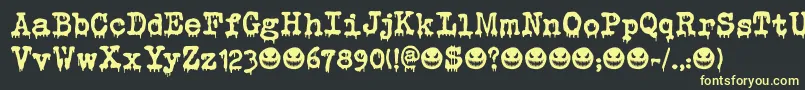 Evil Laughter DEMO Font – Yellow Fonts on Black Background