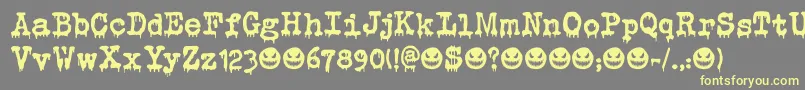 Evil Laughter DEMO-Schriftart – Gelbe Schriften auf grauem Hintergrund