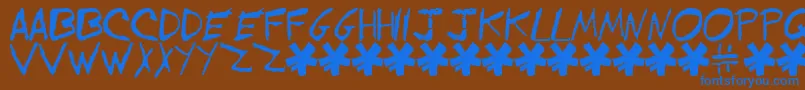 フォントEVOL     – 茶色の背景に青い文字