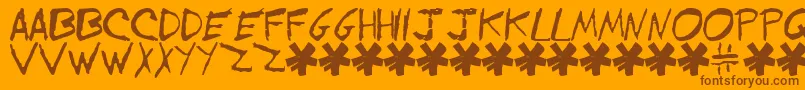EVOL    -Schriftart – Braune Schriften auf orangefarbenem Hintergrund
