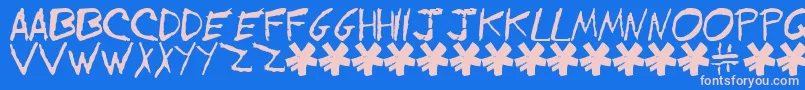 フォントEVOL     – ピンクの文字、青い背景