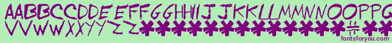 EVOL     Font – Purple Fonts on Green Background