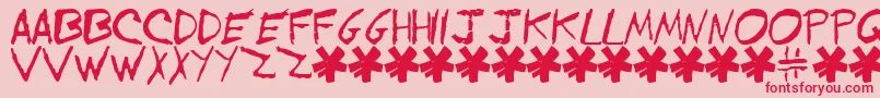 EVOL    -Schriftart – Rote Schriften auf rosa Hintergrund
