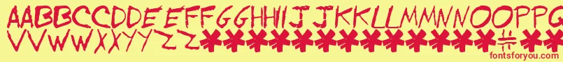 EVOL     Font – Red Fonts on Yellow Background
