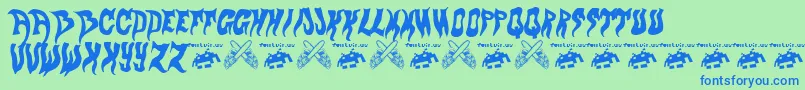evol fontvir us Font – Blue Fonts on Green Background
