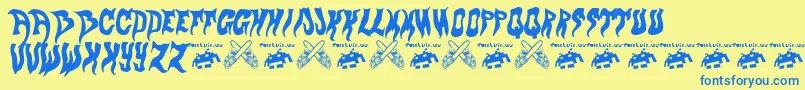 evol fontvir us Font – Blue Fonts on Yellow Background