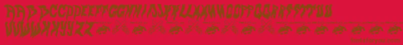 evol fontvir us-Schriftart – Braune Schriften auf rotem Hintergrund
