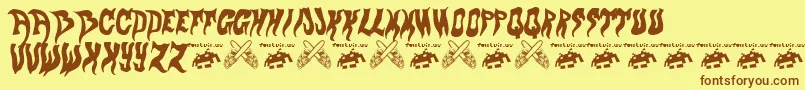 evol fontvir us-fontti – ruskeat fontit keltaisella taustalla