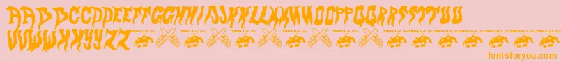 evol fontvir us Font – Orange Fonts on Pink Background