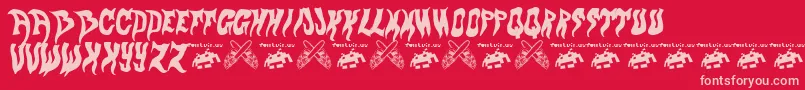 evol fontvir us Font – Pink Fonts on Red Background