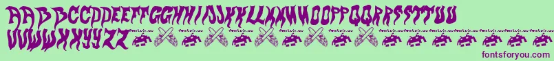 evol fontvir us Font – Purple Fonts on Green Background