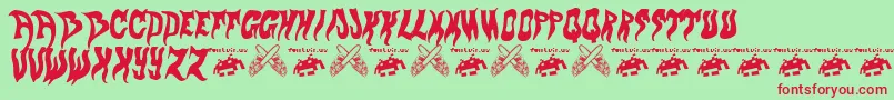 evol fontvir us Font – Red Fonts on Green Background