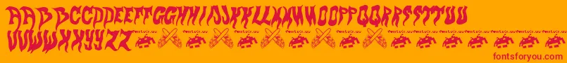 evol fontvir us Font – Red Fonts on Orange Background