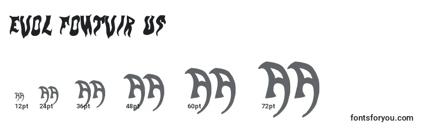 Evol fontvir us Font Sizes
