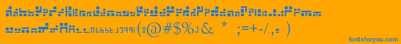 フォントEXABF    – オレンジの背景に青い文字