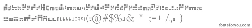 EXABF   -fontti – harmaat kirjasimet valkoisella taustalla