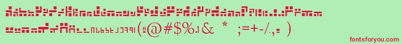 EXABF    Font – Red Fonts on Green Background