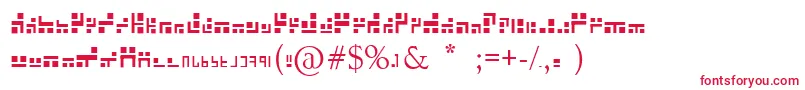 フォントEXABF    – 白い背景に赤い文字