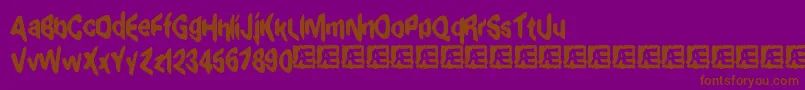 exagger8 Font – Brown Fonts on Purple Background