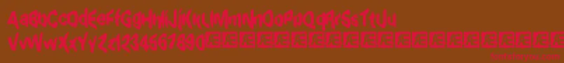 exagger8 Font – Red Fonts on Brown Background