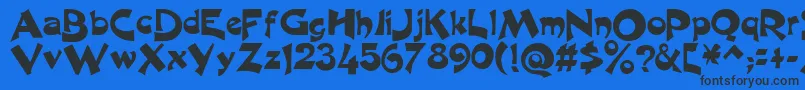 excalibur-Schriftart – Schwarze Schriften auf blauem Hintergrund